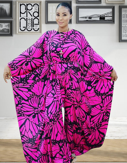 Muslim Abaya Romper with Half Sleeves and Printing